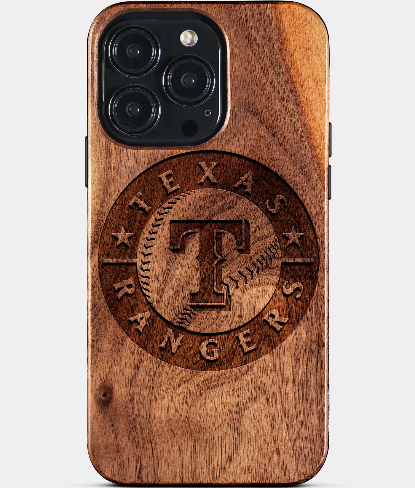 Custom Texas Rangers iPhone 15/15 Pro/15 Pro Max/15 Plus Case - Carved Wood Rangers Cover - Eco-friendly Texas Rangers iPhone 15 Case - Custom Texas Rangers Gift For Him - Monogrammed Personalized iPhone 15 Cover By Engraved In Nature
