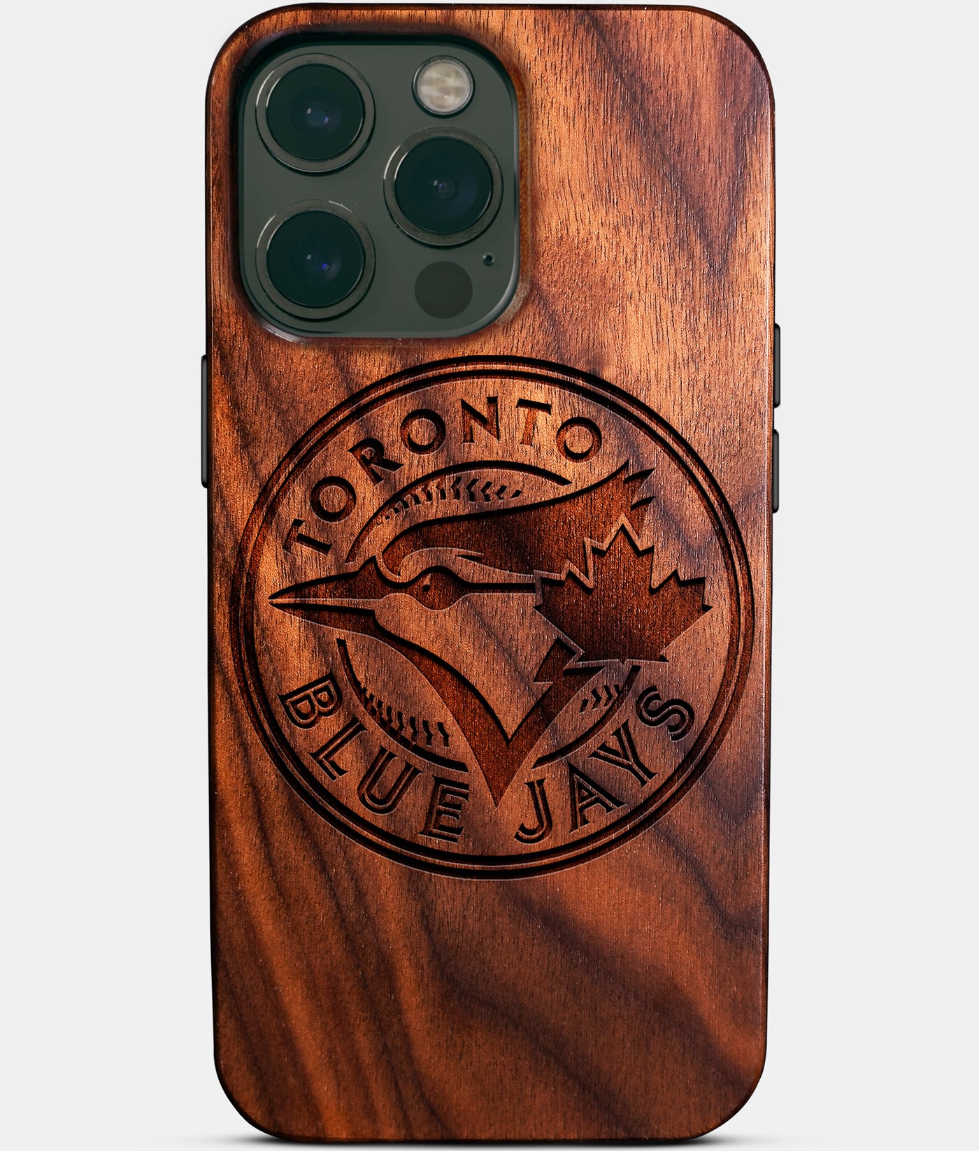 Custom Toronto Blue Jays iPhone 14/14 Pro/14 Pro Max/14 Plus Case - Carved Wood Blue Jays Cover - Eco-friendly Toronto Blue Jays iPhone 14 Case - Custom Toronto Blue Jays Gift For Him - Monogrammed Personalized iPhone 14 Cover By Engraved In Nature