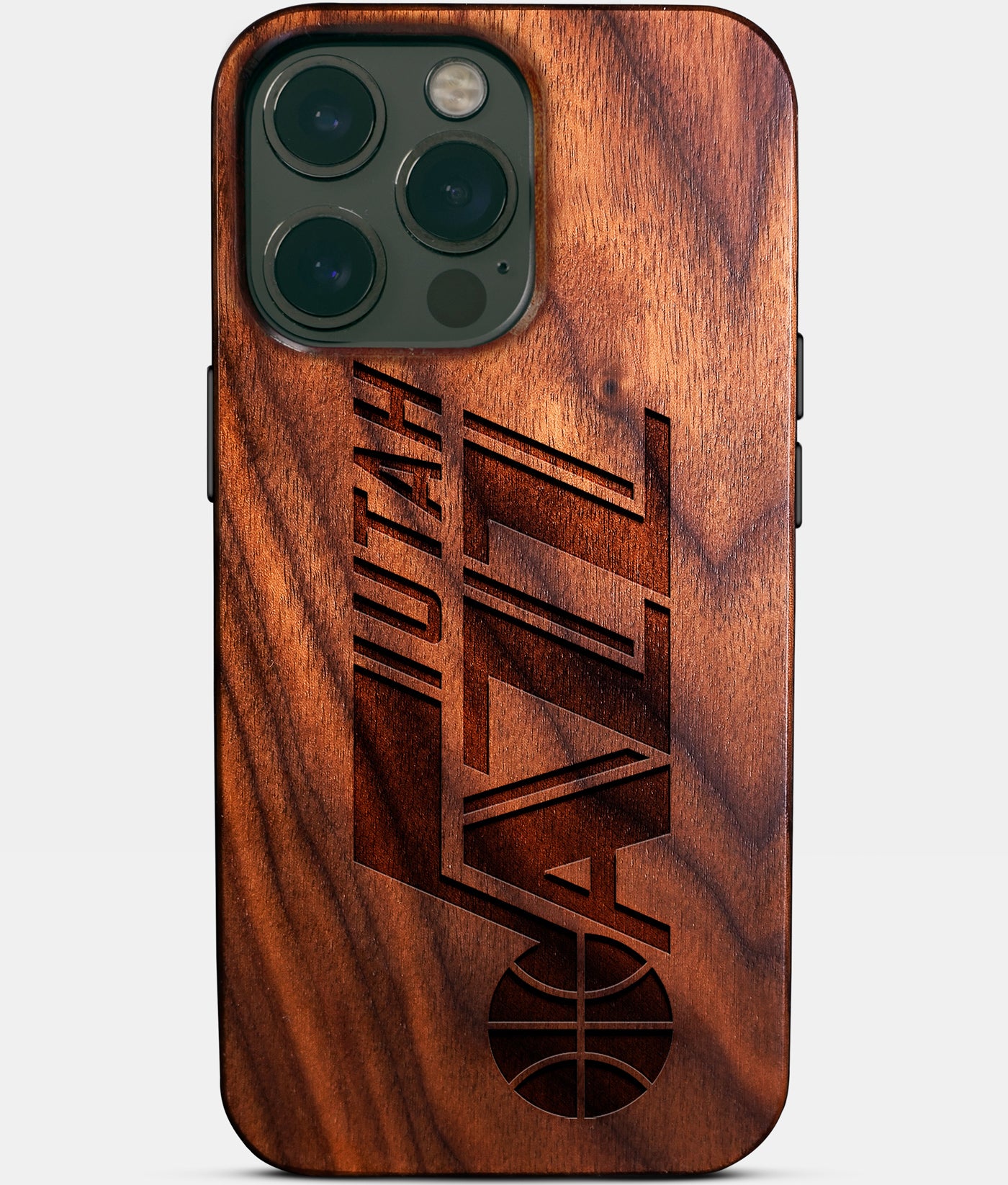 Custom Utah Jazz iPhone 14/14 Pro/14 Pro Max/14 Plus Case - Carved Wood Utah Jazz Cover - Eco-friendly Utah Jazz iPhone 14 Case - Custom Utah Jazz Gift For Him - Monogrammed Personalized iPhone 14 Cover By Engraved In Nature
