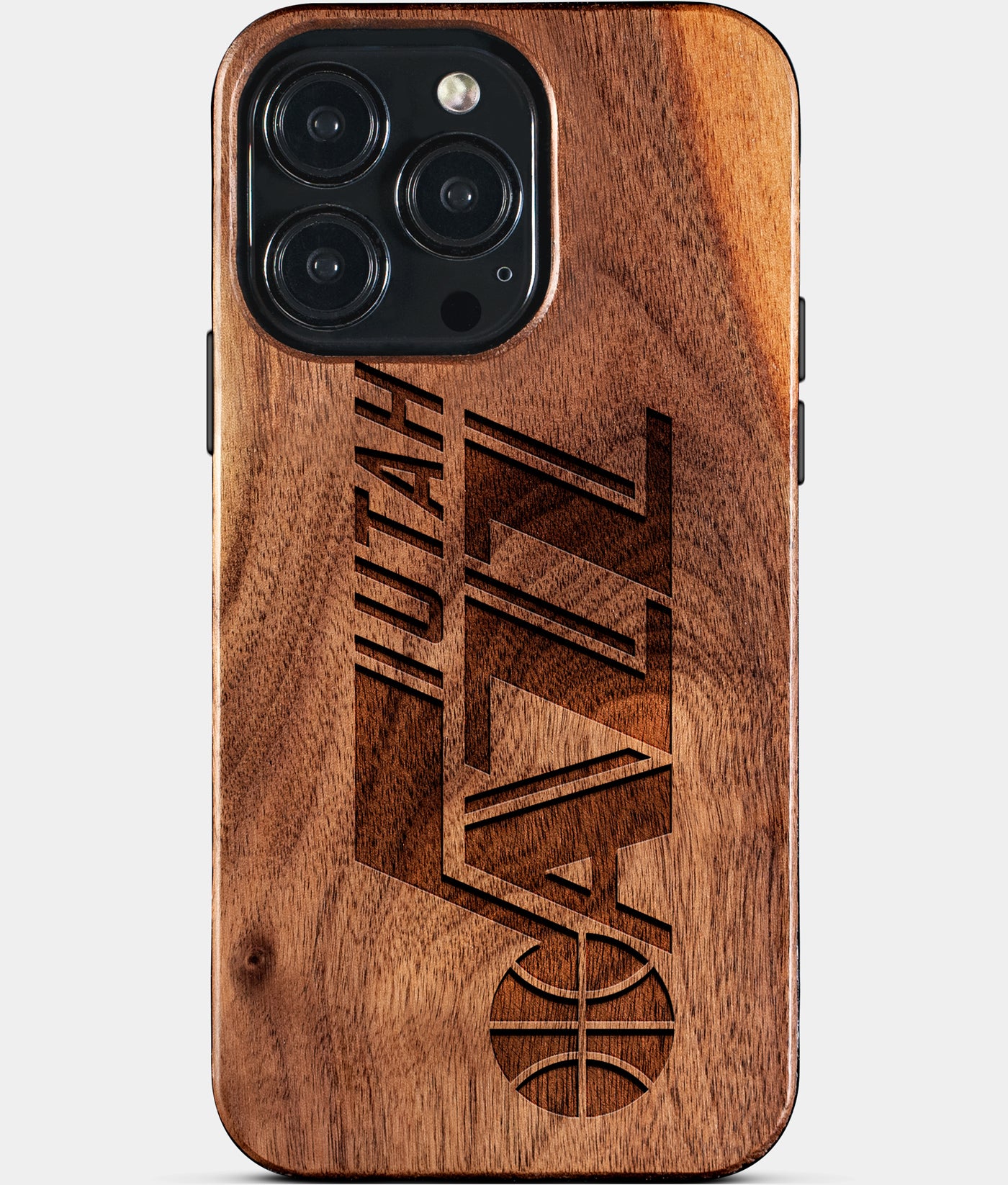 Custom Utah Jazz iPhone 15/15 Pro/15 Pro Max/15 Plus Case - Carved Wood Utah Jazz Cover - Eco-friendly Utah Jazz iPhone 15 Case - Custom Utah Jazz Gift For Him - Monogrammed Personalized iPhone 15 Cover By Engraved In Nature