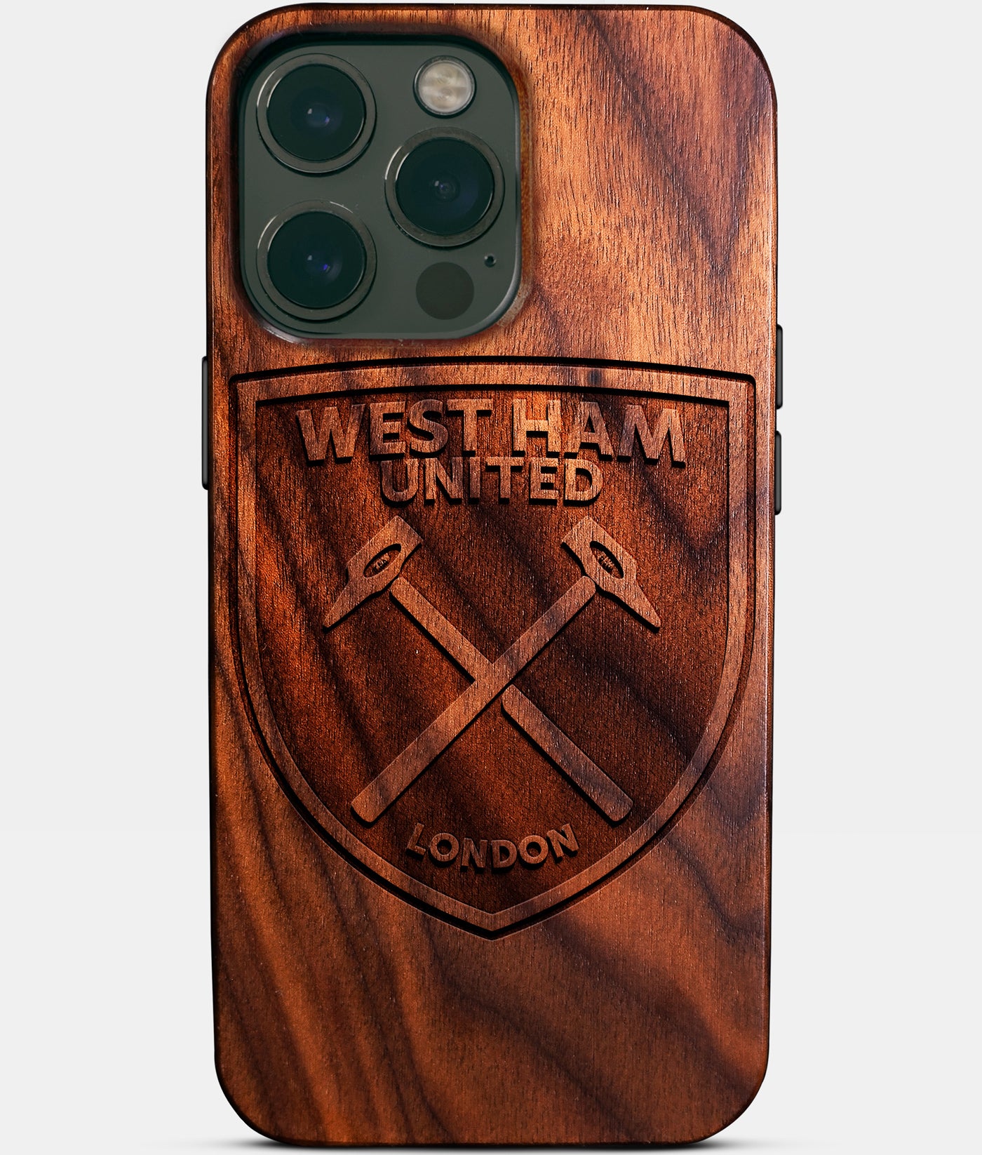 Custom West Ham United F.C. iPhone 14/14 Pro/14 Pro Max/14 Plus Case - Carved Wood West Ham United FC Cover - Eco-friendly West Ham United FC iPhone 14 Case - Custom West Ham United FC Gift For Him - Monogrammed Personalized iPhone 14 Cover By Engraved In Nature