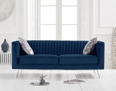 Blue Velvet Sofa-Better Store 