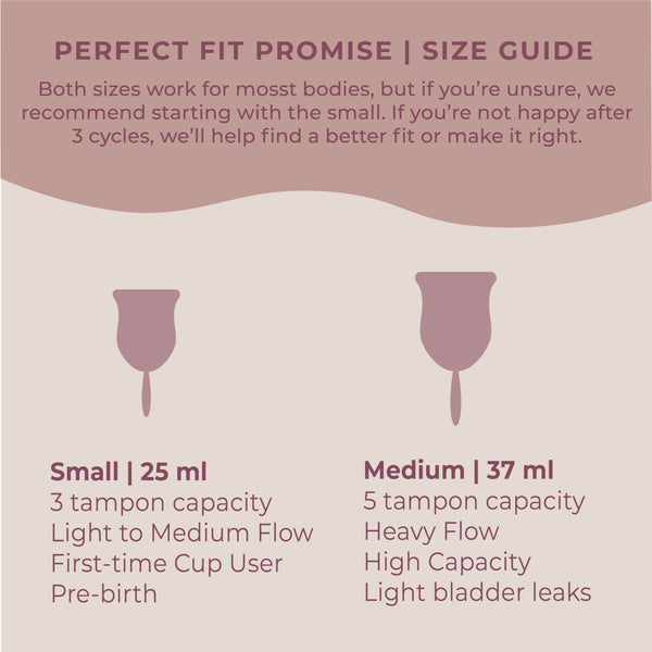 best menstrual cup size guide quiz small medium large period cup sizes best fitting menstrual cup high capacity heavy flow light flow voxapod