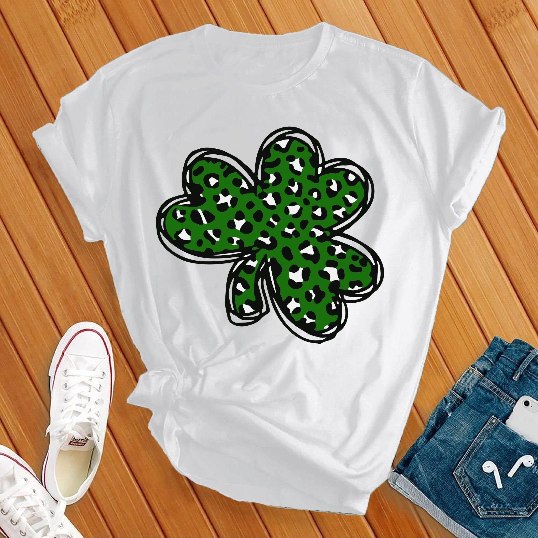 Leopard Shamrock Tee
