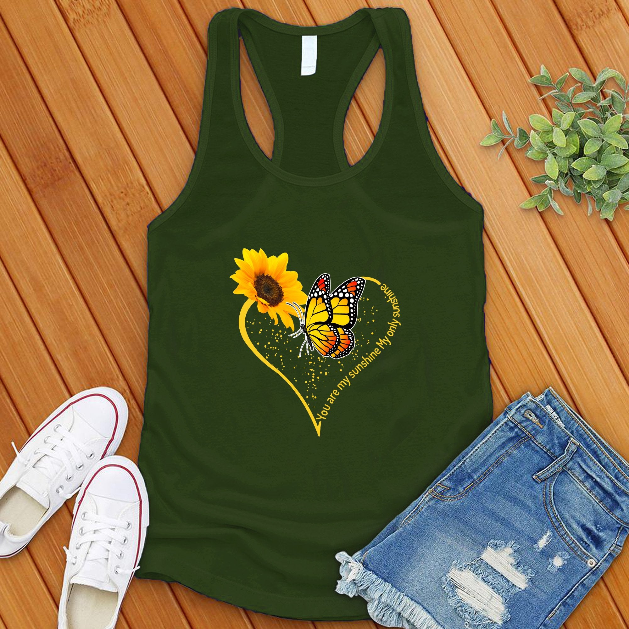 You Are My Sunshine Butterfly Heart Women's Tank Top - Love Tees product image