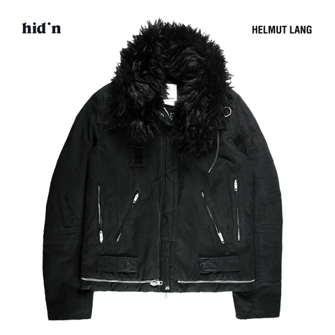 Helmut Lang (b. 1956) Astro Biker Jacket Black & Beige AW 1999 – Hid.n