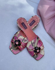 Vintage Barbie Halloween Costume : VINTAGE EMILIO PUCCI SATIN PRINTED EMBELLISHED SLIDES