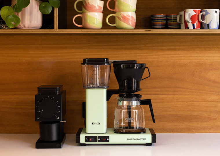 Pastel Green Moccamaster Coffee brewer