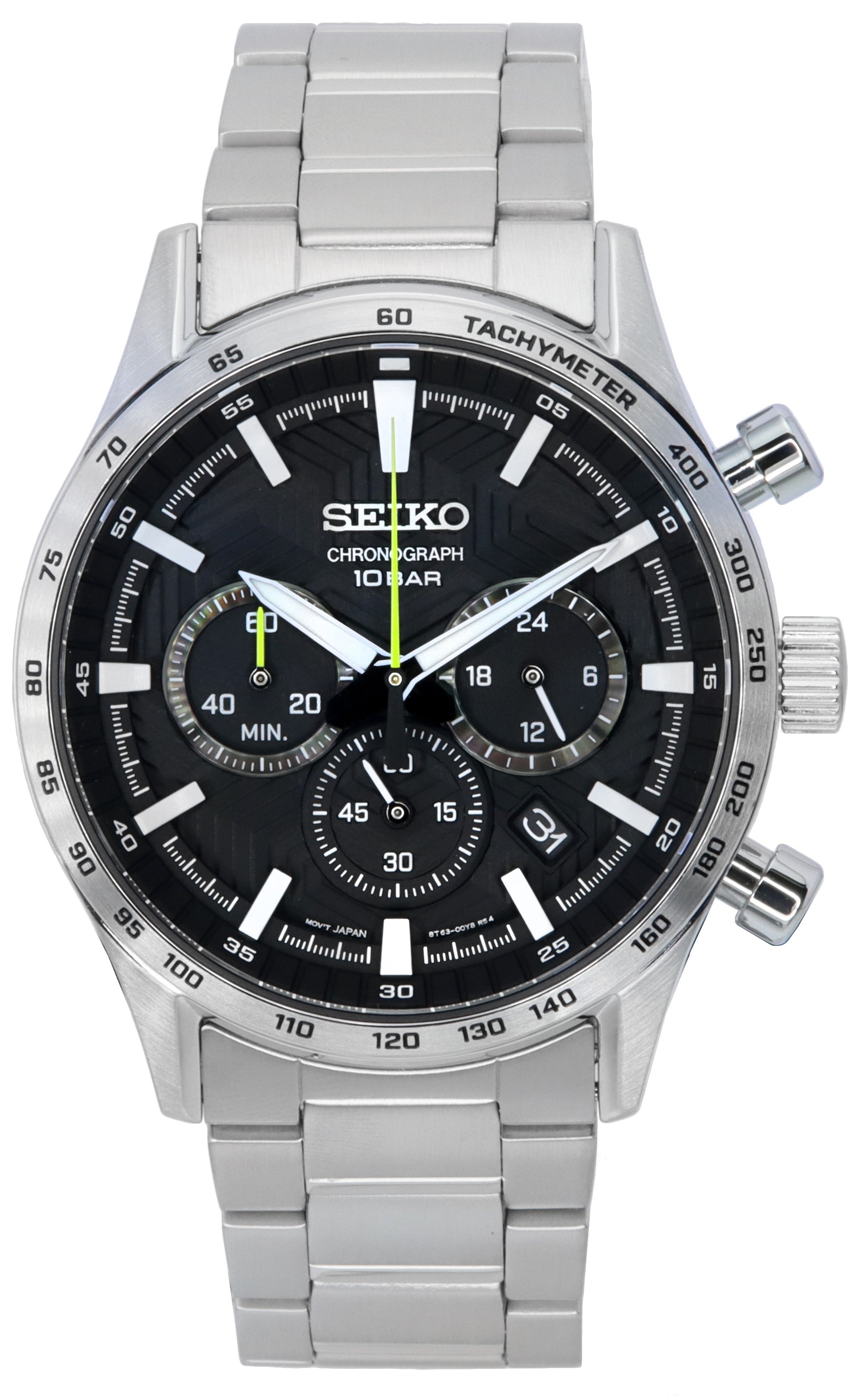 Seiko Urban Sports Chronograph Black Dial Quartz SSB413 SSB413P1 SSB41 ...