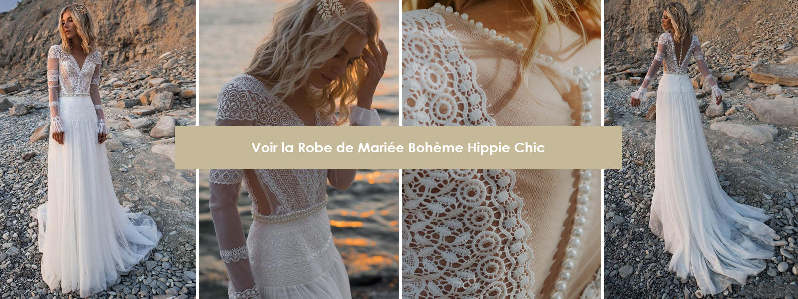 Robe de mariée bohème hippie chic