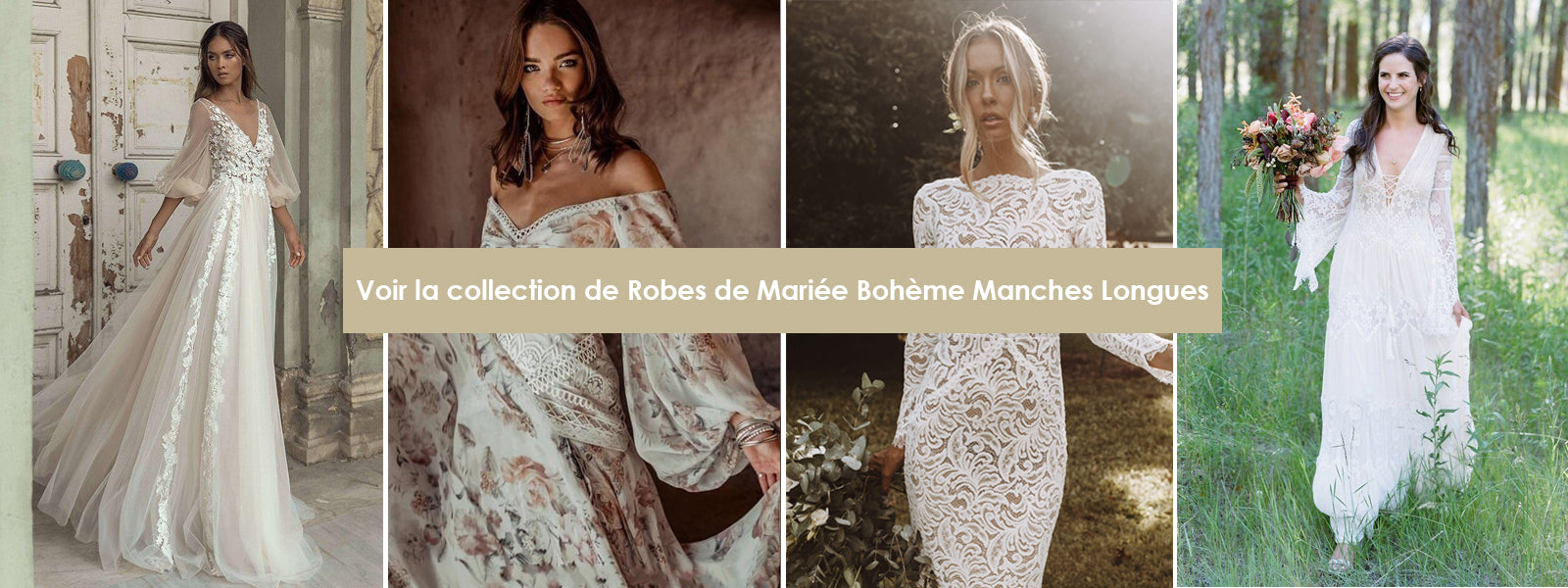 Robe de mariée bohème à manches longues