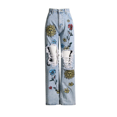 Monogram Flower Denim Pants - Ready-to-Wear 1ABYEC