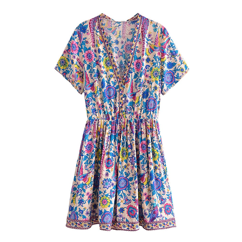 Chamomile Lovebird Mini Dress – wickedafstore