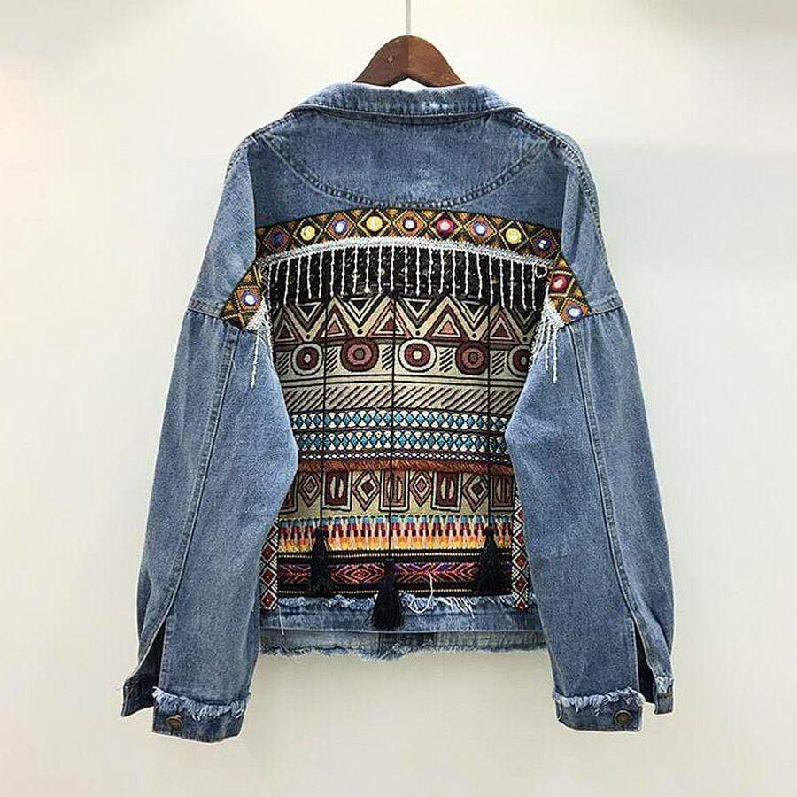 Embroidered Ethnic Denim Jacket – wickedafstore