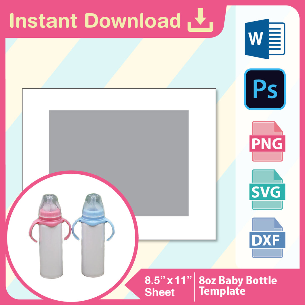 Download 8oz Baby Bottle Sublimation Template Diyhahaha