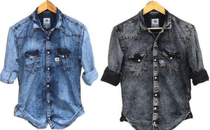 denim stylish solid comfortable shirts