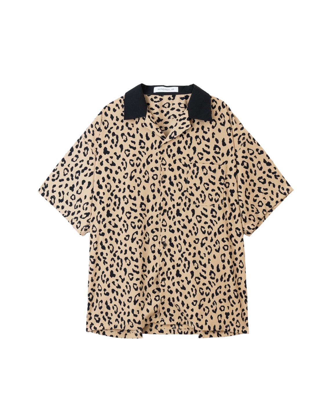 Leopard open collar shirt