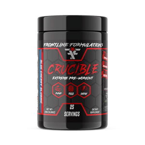 Crucible Extreme Pre-Workout Crucible is quickly becoming the HOTTEST pre-workout on the market because of its clinically dosed ingredients and perfected formula. Insane energy from 500mg of potent time-released, tri-blend caffeine Enhances nitric oxide p