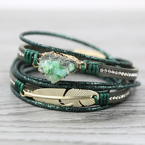Women Green Leather Bracelets