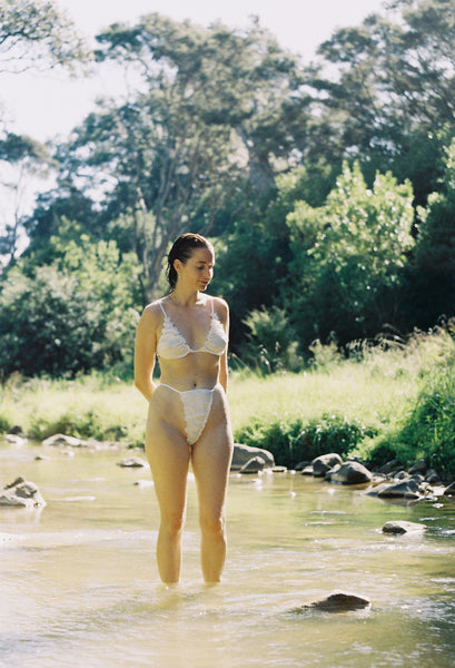 Stacey wearing Du Ciel set in the river
