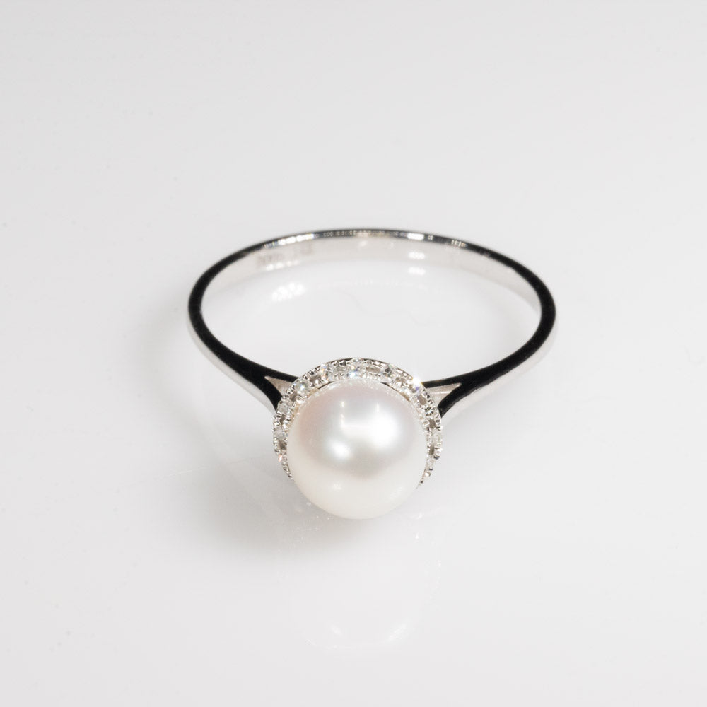 R) 14K .10TDW 8MM CUL PEARL RING - Royale Jewelers