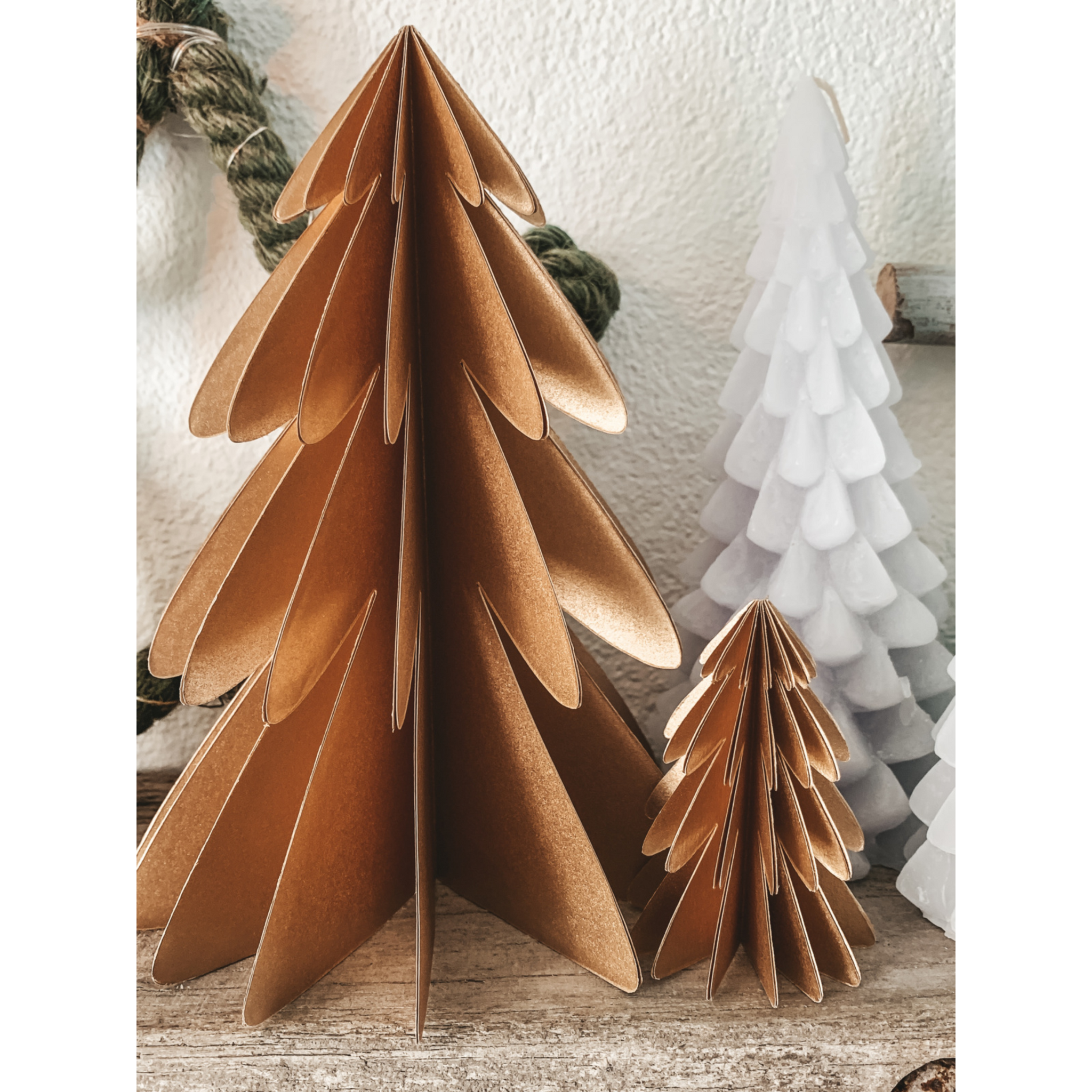Voortdurende middelen lamp Papieren kerstboom goud - set van 2 – Hout & Nieuw woonaccessoires