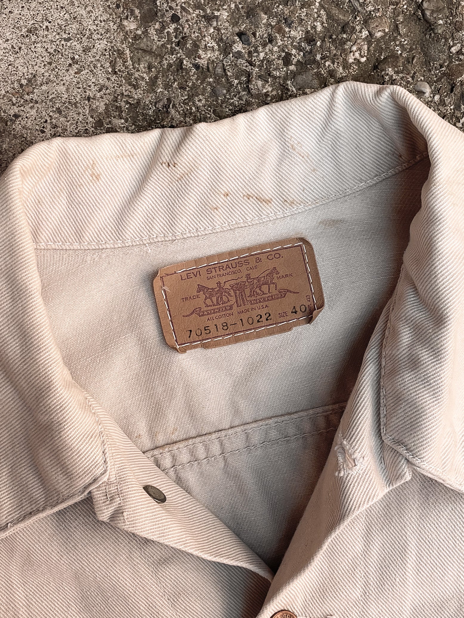 1960s Levi’s Eggshell Type 3 Twill Trucker Jacket (M)