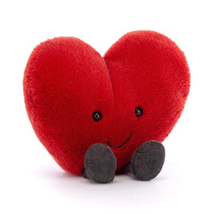 Jellycat Amuseable Red Heart Sitting On A White Background