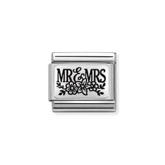 Nomination Silver Mr & Mrs with Flowers Charm