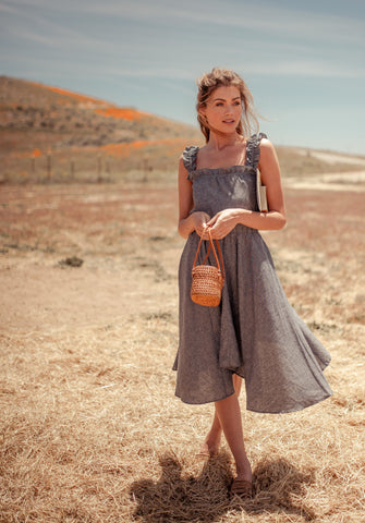 woman in sustainable hemp dress