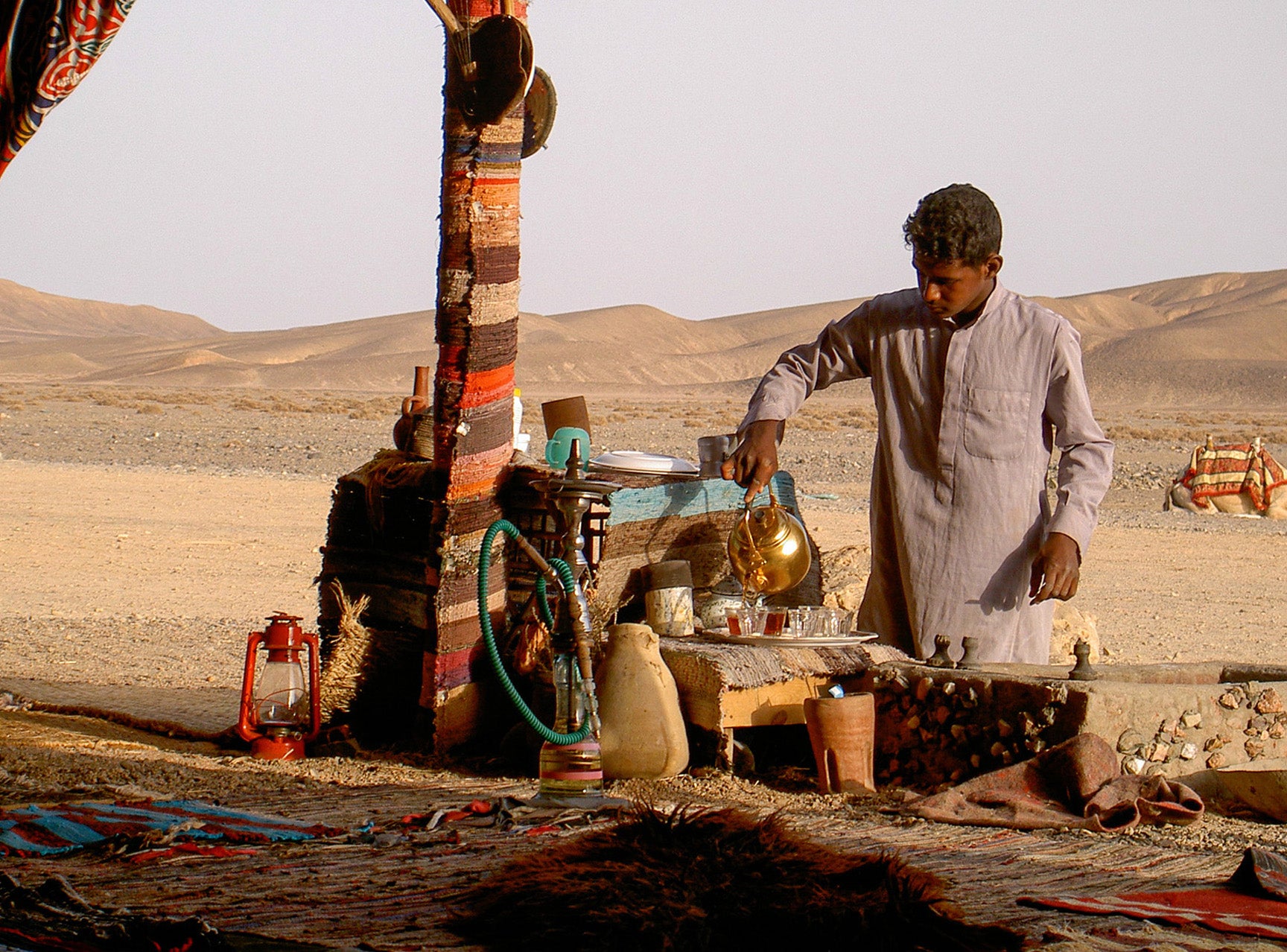 Man Making Bedouin Tea in Egypt