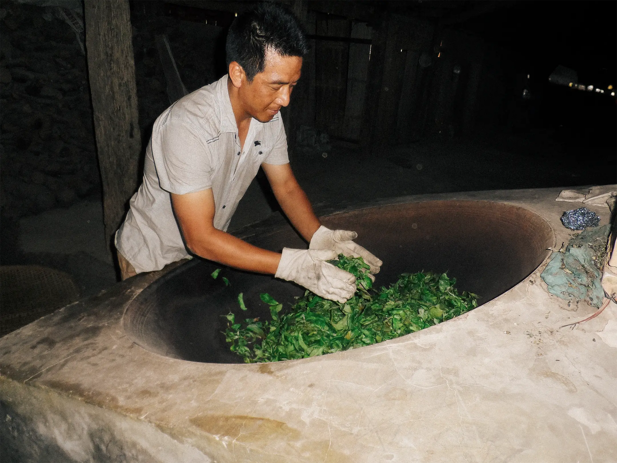 Man Roasting Tea Leaves