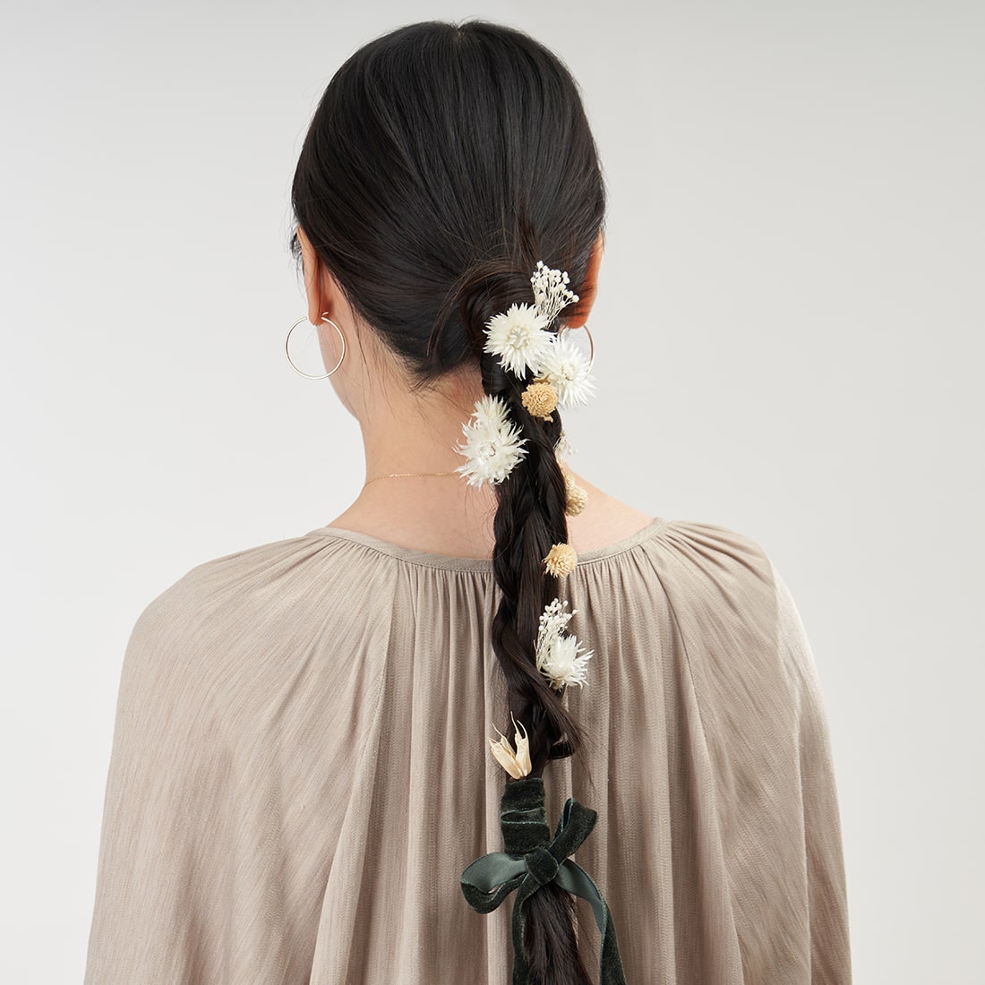 ドライフラワーのヘアアクセサリー