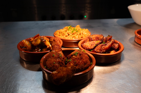 Jollofreis, Plantain, Kumasi-Chicken Hamburg