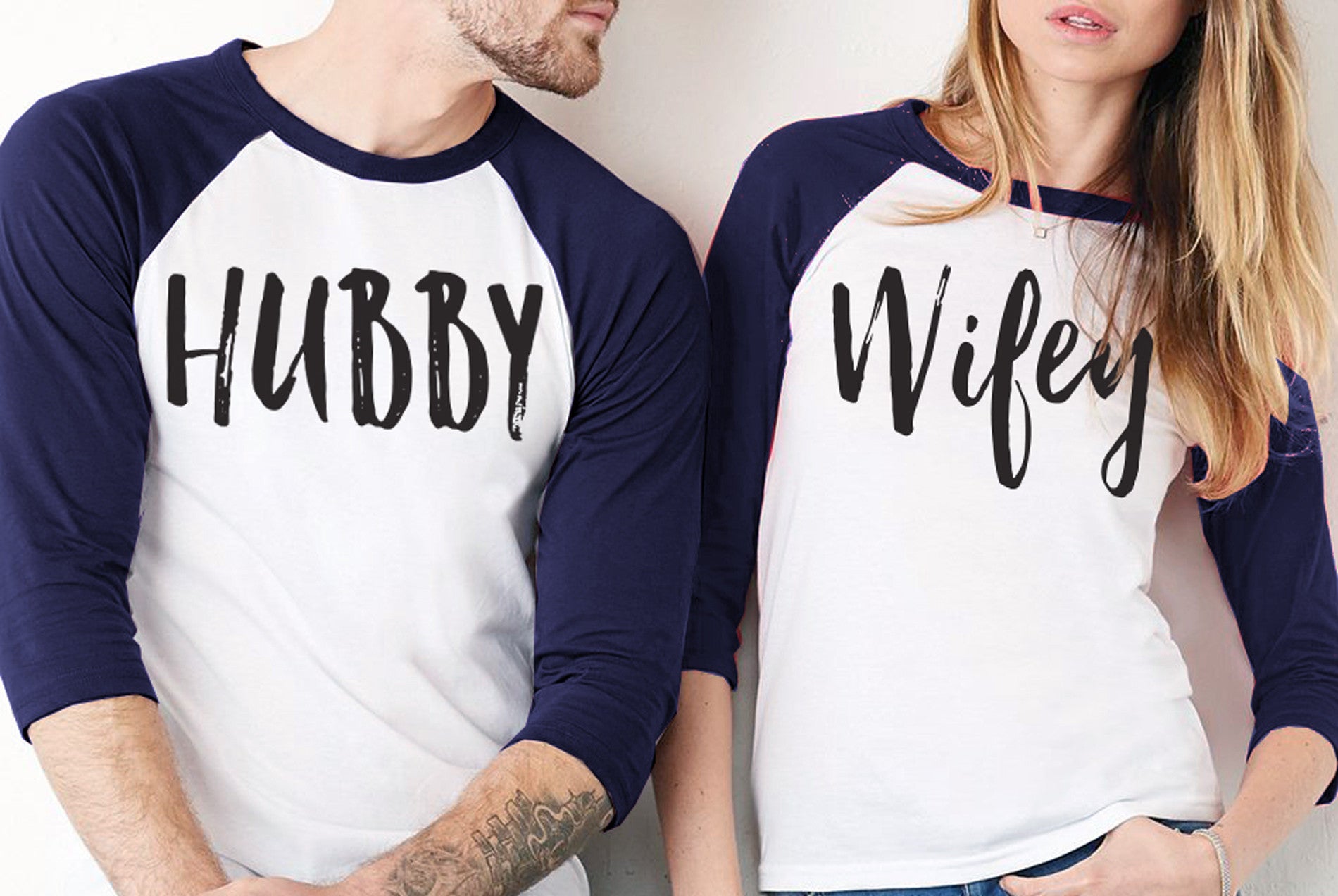 HUBBY & WIFEY SHIRTS Baseball Tees