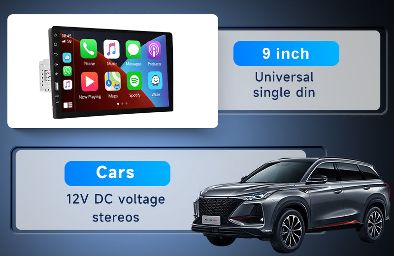 PODOFO CarPlay & Android Auto Single Din Car Stereo Radio, 9 Inch Touchscreen MP5 Player with Backup Camera