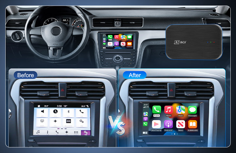 PODOFO 3-in-1 Wireless Carplay Adapter with Android 10, Convert Wired Carplay/Andriod Auto to Wireless Connection