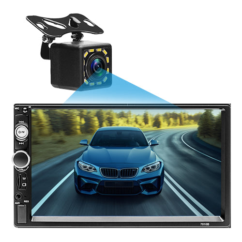 PODOFO Mirror Link Double Din Car Stereo Radio with 7 Inch Touchscreen MP5 Video Player