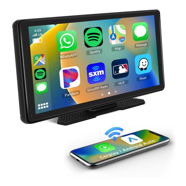  ELEFOCUS CarPlay 9 inch Portable Car Stereo,Wireless Carplay &  Android Auto,Portable Touch Screen Car Play GPS Navigation,Car Audio  Receivers with 1080P Backup Camera,Bluetooth, Mirror Link,FM, Siri :  Electronics