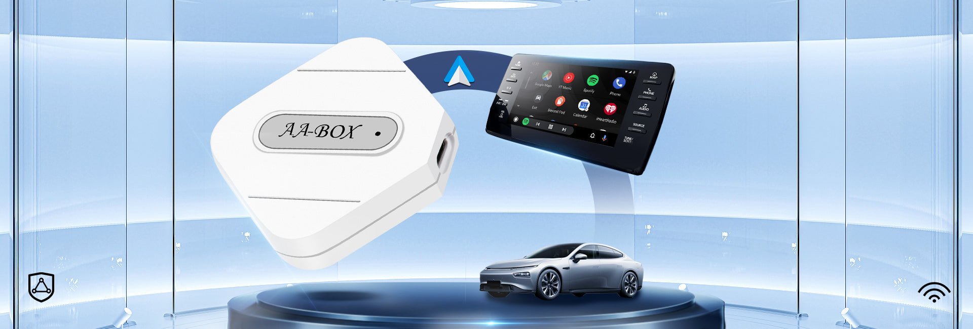 PODOFO Wired to Wireless Android Auto Adapter Fastest and Most Compact Wireless Android Auto Adapter, Plug&Play No Delay