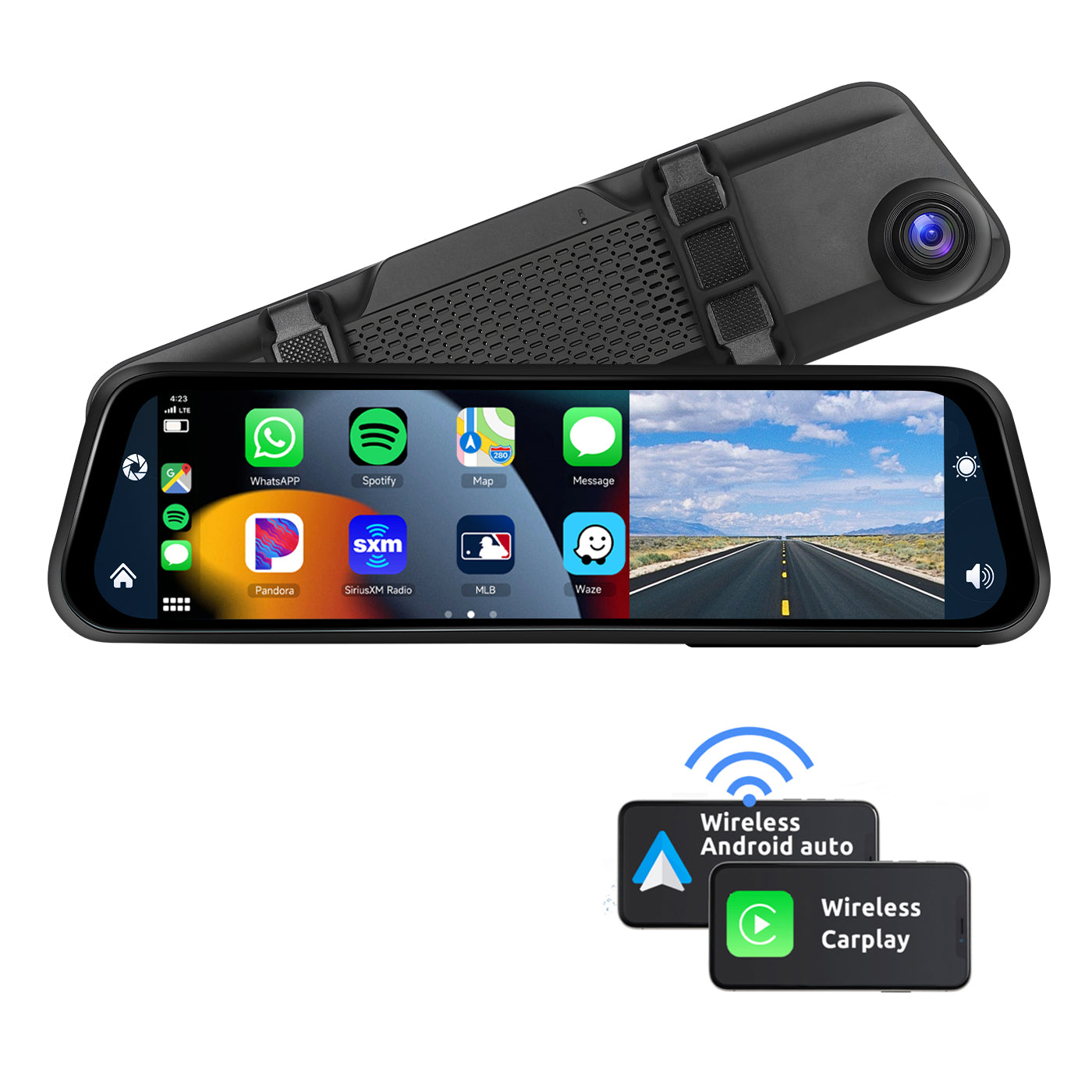 PODOFO A3622 Mirror Dash Cam & Carplay Touch Screen