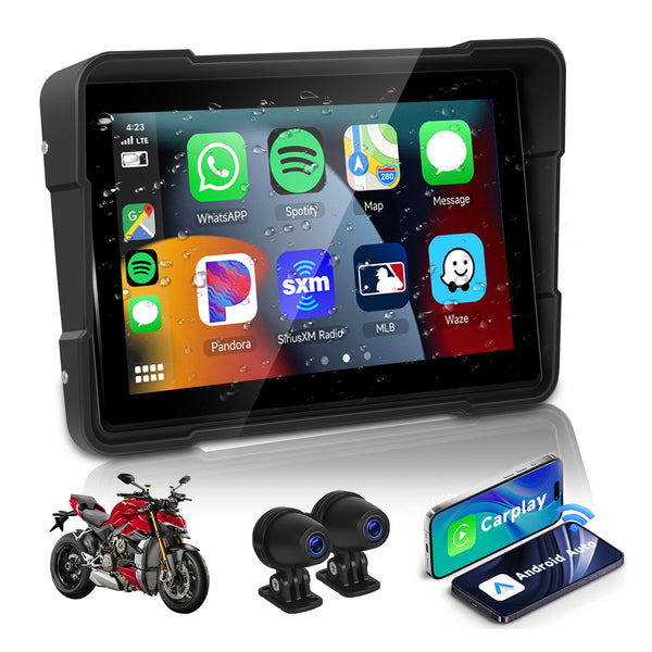 5 inch Touch Screen Motorcycle Navigator WiFi Wireless CarPlay Android Auto  IP65