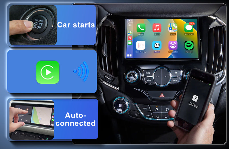 PODOFO Original Car Wired to Wireless Carplay USB Adapter Fastest, 5.8