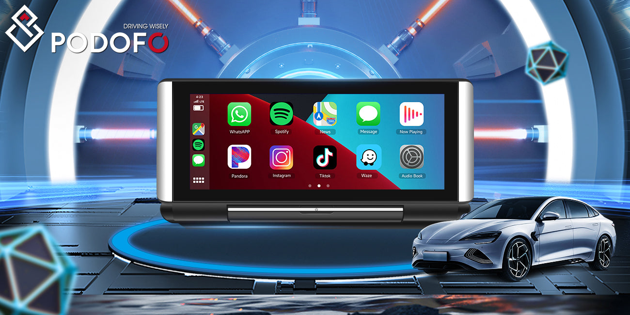 PODOFO 6.86-inch 2+32 Android 13.0 High Definition Foldable CarPlay Screen  Car Video Player Support Rear Camera Supports Android Auto Apple Airplay