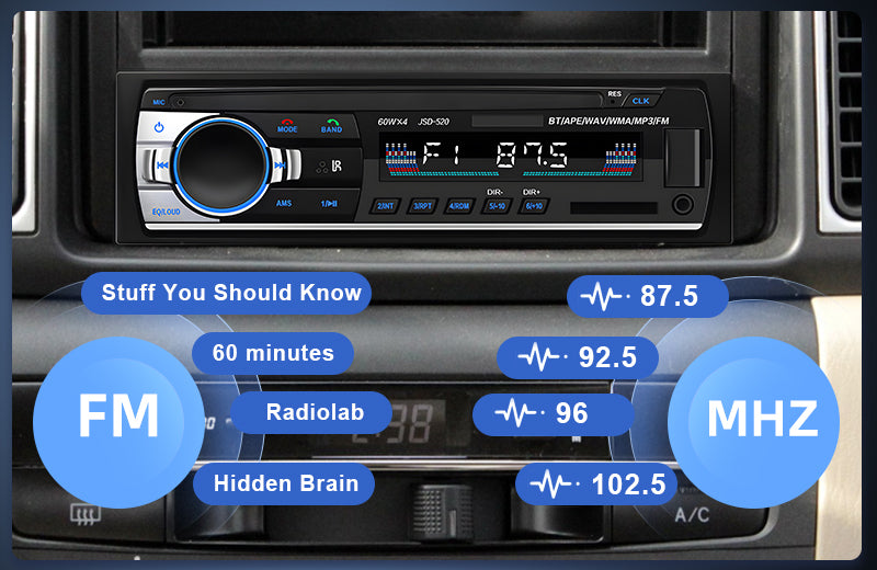 PODOFO Single Din MP3 Player Multimedia Car Stereo, In-Dash Car Radios USB SD AUX-IN