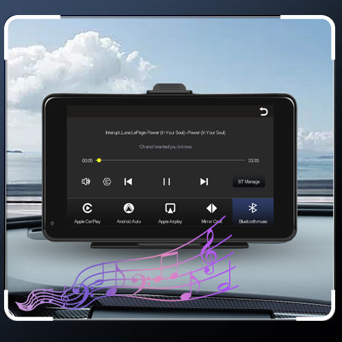 PODOFO Portable Wireless Apple CarPlay & Android Auto Car Touch Screen, 7" 2.5D HD Carplay Screen