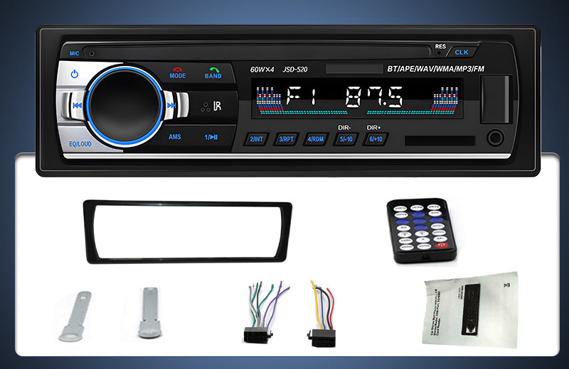 PODOFO Single Din MP3 Player Multimedia Car Stereo, In-Dash Car Radios USB SD AUX-IN