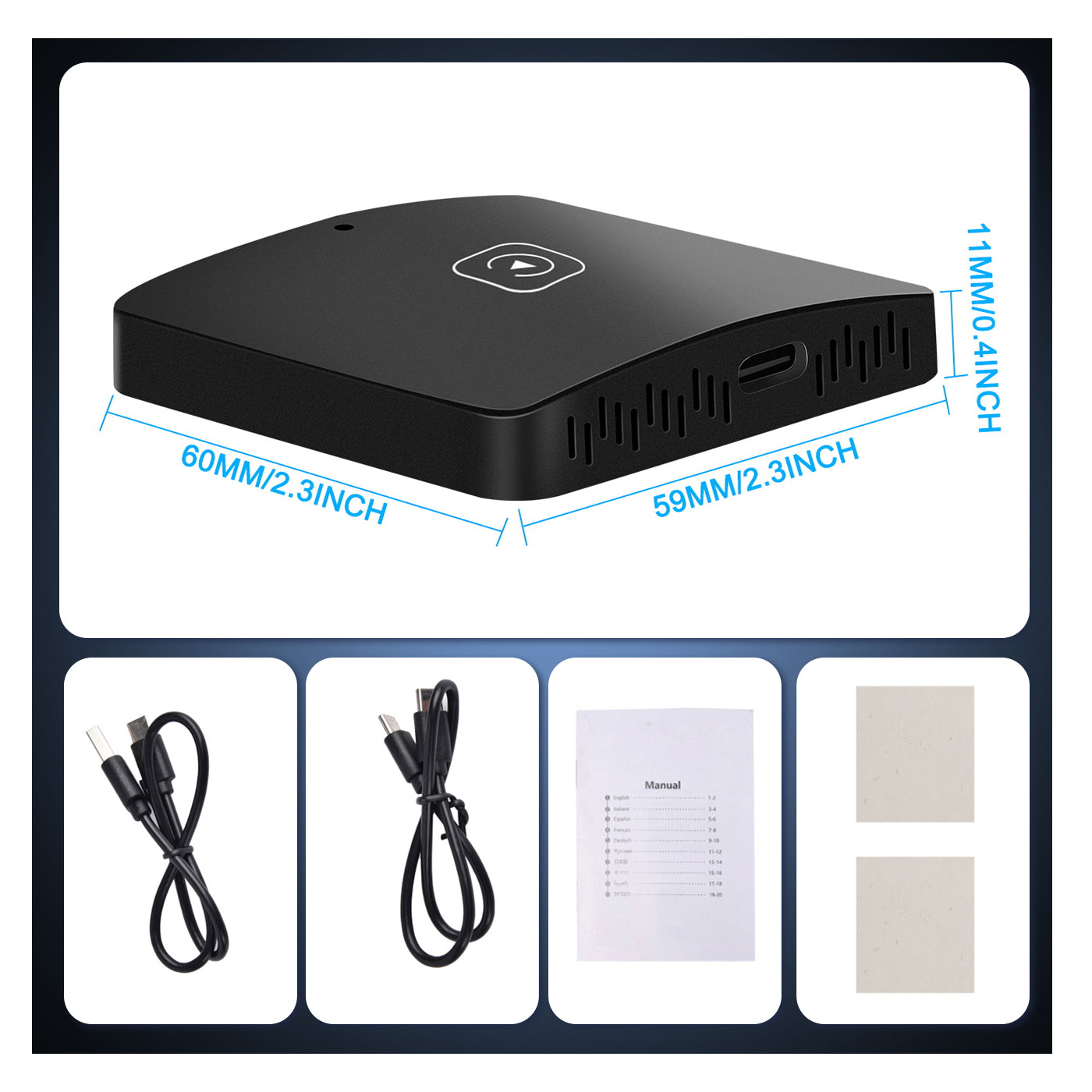 Adaptateur Carplay Dongle sans fil AI Box Bluetooth 5.2 WiFi 2.4