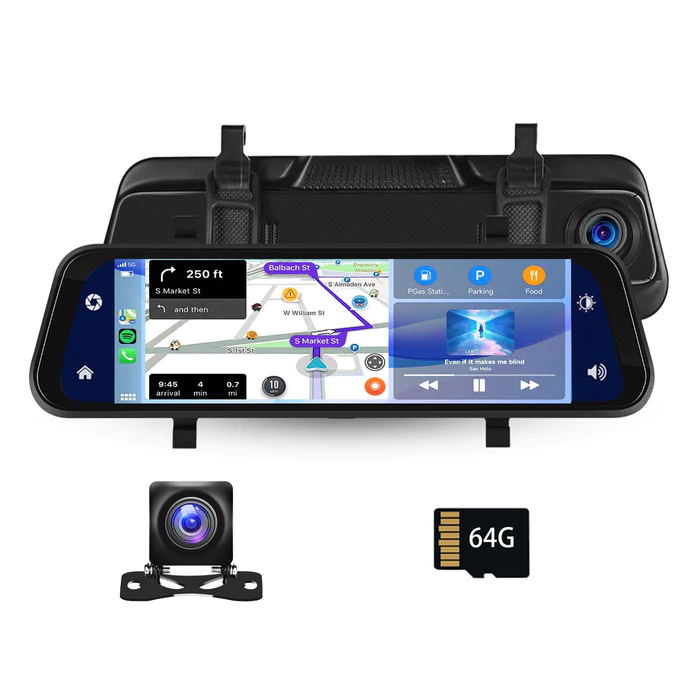 PODOFO 9.66 Inch In-Mirror Mounted Wireless Carplay Screen& Android Auto Review