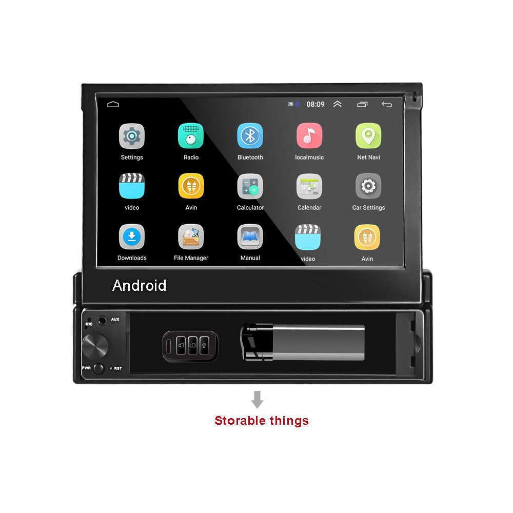 Strippen Onleesbaar lexicon PODOFO 1 Din 7" Telescopic Car Multimedia Player Android 9.1 Car Radio